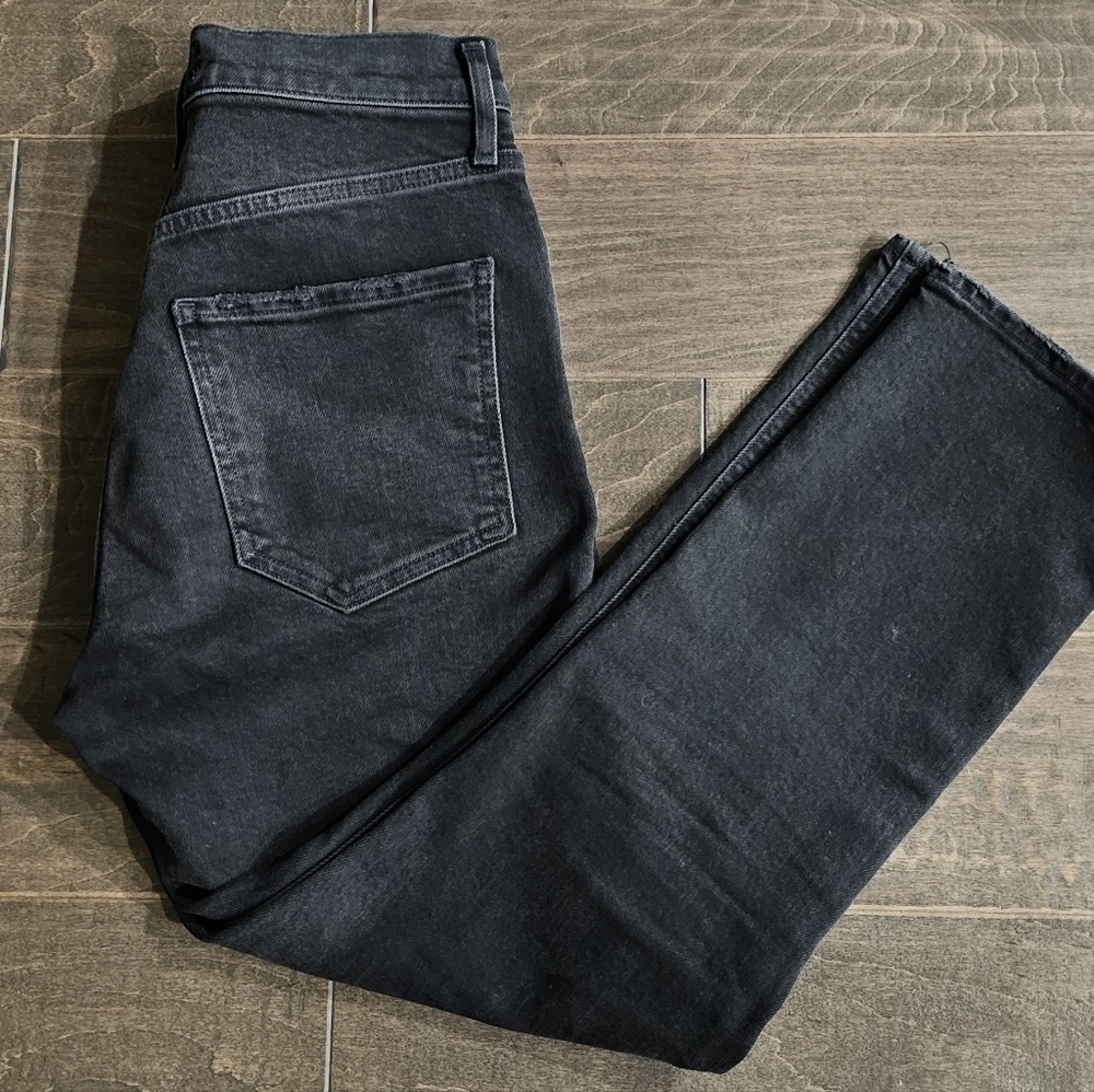 AGOLDE Los Angeles Light Black Women's Riley Straight Crop Jeans sz 25 - Picture 4 of 9